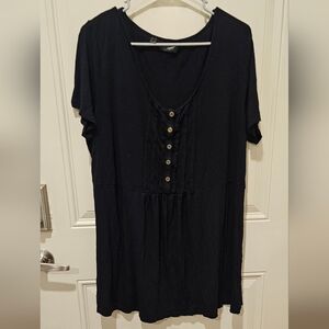 Classic Black Button-Down Women's Top